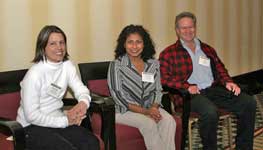 Photo showing the three PI's for the SBR project seated left to right: Drs. Claudia Godoy, Saratha Kumudini, and James Board.