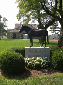 Monument to racehorse Seattle Slew