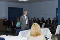 UK Vice President for Research Jim Tracy welcomes to the committee to the Core Library.