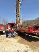 Geology students from the University of Kentucky visit the well site during an April 1 field trip.