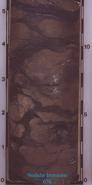 Nodular ironstone in core (076).