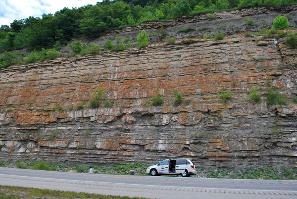 Berea Sandstone outcrop on Ky. Highway 10, south of Garrison, Kentucky (Lewis County) 