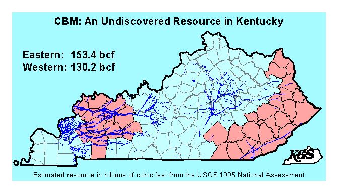 Estimated CBM resource in Kentucky