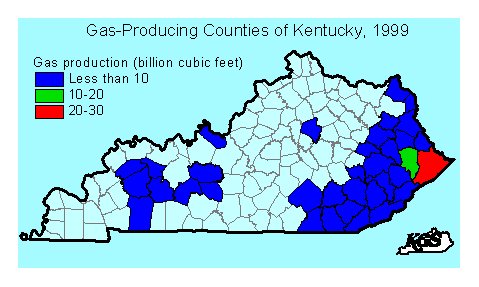 Gas producing counties in Kentucky