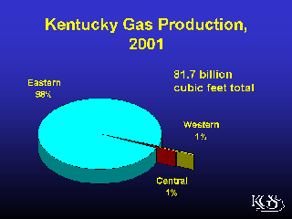 Pie chart of natural gas production