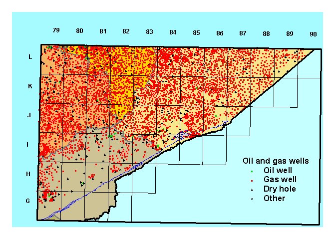 Generalized Pikeville oil and gas map