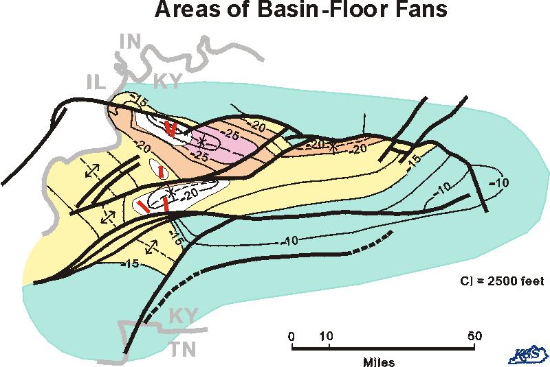 Location of basin-floor fan complexes