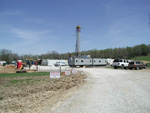 A view of the entrance to the well site a couple of days into the drilling.