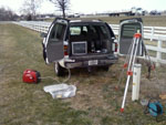 The Water Resouces Section’s Well-Vu© 1,000-foot downhole camera set up over Monitoring Well 10 at the Kentucky Horse Park.