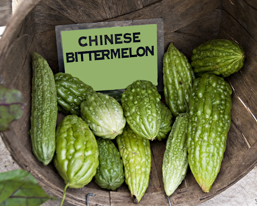 Chinese bitter melon for sale at a farmers market