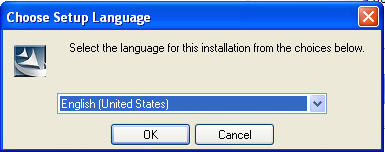 Setup language screenshot