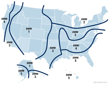 Wood pole decay zones in US