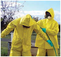 Decontaminate PPE before taking it off