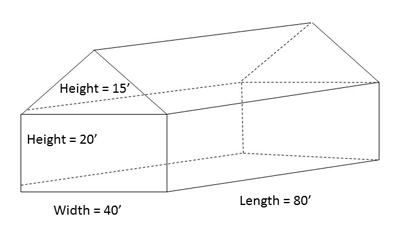 rectangulart building with triangular loft