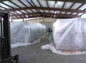 Fumigation on an impermeable concrete floor