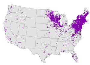 Map of lyme disease in the US