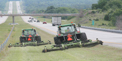 mowing along a highway
