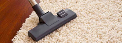 Vacuuming the rug