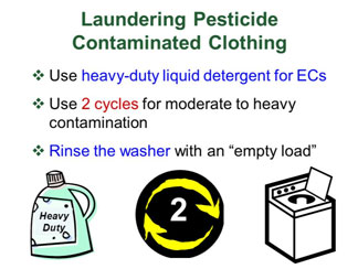 Rules for washing contaminated clothes