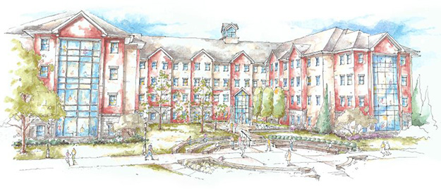 Photo of architect's rendering of New Courtyard View
