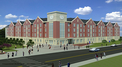 Photo of architect's rendering of Woodland Glen