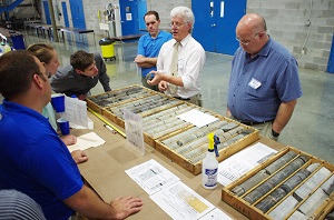 Steve Greb, of the Energy and Minerals Section, led a Pennsylvanian core workshop during the afternoon. 