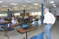Sept. 11, 2012 was national Protect Your Groundwater Day, and Jim Currens, of the KGS Water Resources Section, led a field trip of ten people to the Cane Run Watershed / Royal Spring research project. Here, he makes a presentation on the project before heading to several stops on the trip.