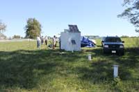 The second stop on the field trip was the Kentucky Horse Park, where Currens and others in the Water Resources Section have drilled numerous wells to find the conduit through which water from the Cane Run Watershed flows toward Georgetown. 