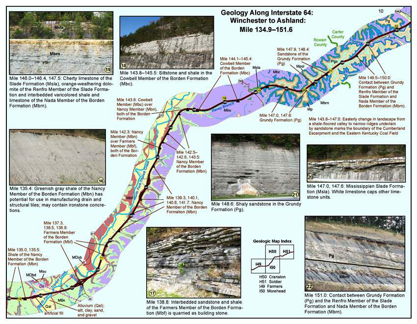 A sample page from Geology Along Interstate-64: Winchester to Ashland.