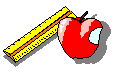 picture of an apple of a ruler