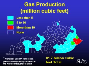 Gas producing counties in Kentucky