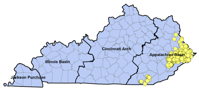 Distribution of shale wells with publicly available production data