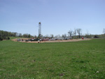 The well site is in the middle of a remote private farm in southeastern Hancock County. 