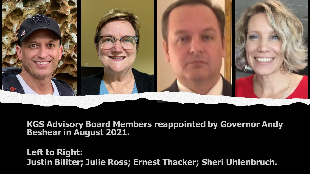 New KGS Advisory Board Members: Justin Biliter; Julie Ross; Ernest Thacker; Sheri Uhlenbruch