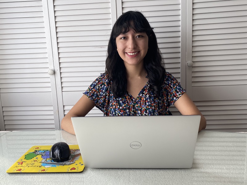 Sanchez works from home during the pandemic on the research project funded by NASEM.