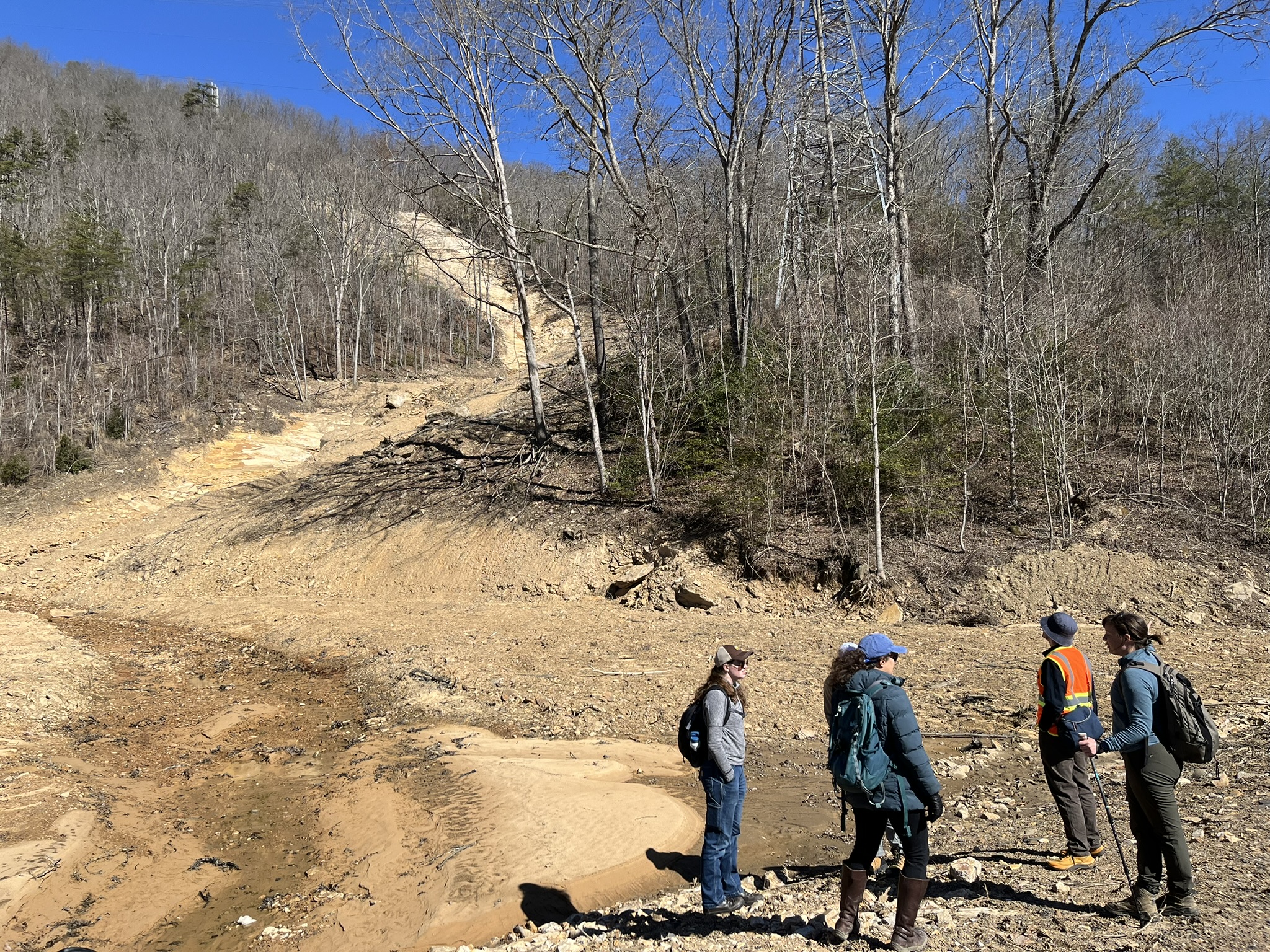 Debris flow along US 119 in Letcher County, August 2, 2024