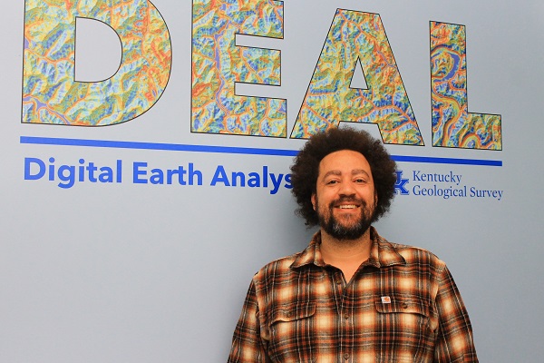 Jason Dortch in the KGS Digital Earth Analysis Laboratory.
