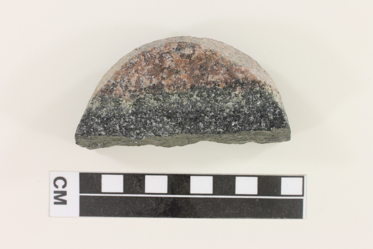 Partial core of granodiorite from well in Carter County at a depth of 4,830 feet.