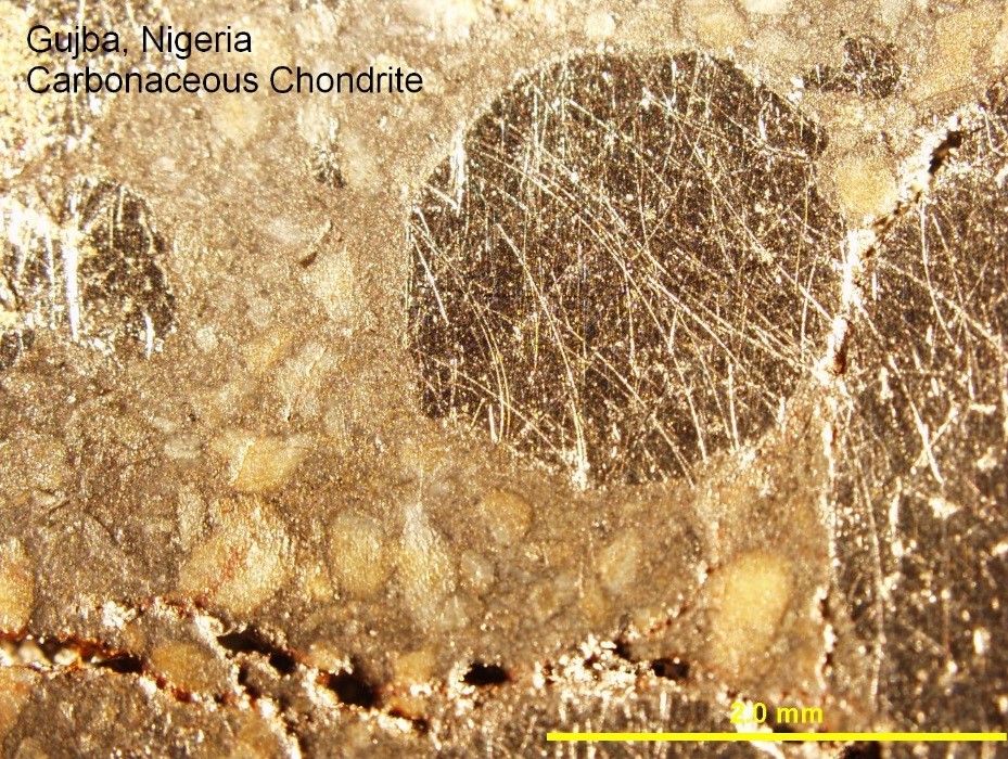 Carbonaceous chondrite from Gujba, Nigeria.