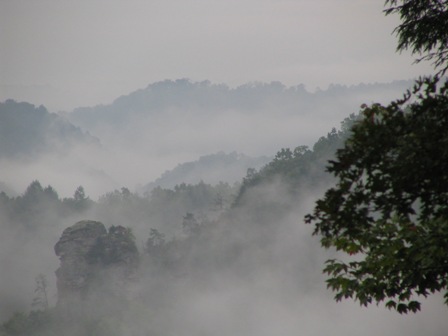 Mountains in mist