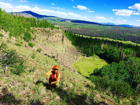 Student doing on-site research