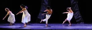 Image of dancers on stage during In Flight, 2017 season showcase, Photo by Larry Neuzel