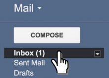 You've Got Mail: Image of inbox with 1 new email