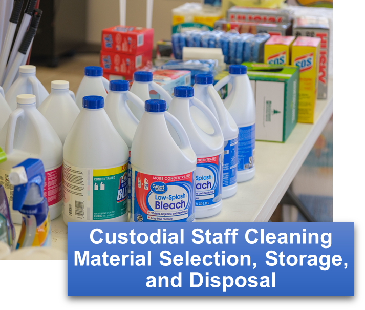 Custodial Staff Cleaning Material Selection, Storage, and Disposal