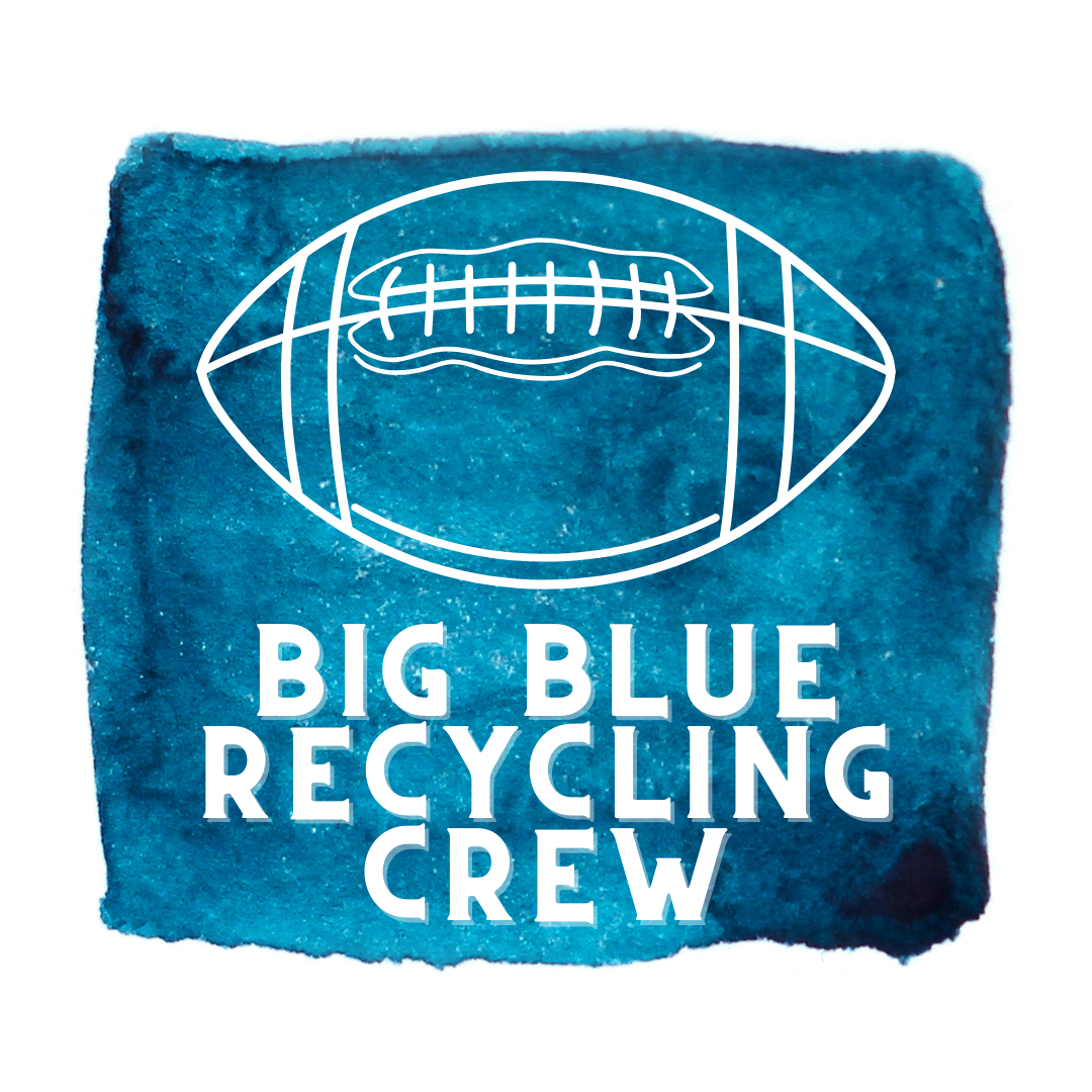 an icon of a football below the icon says Big Blue Recycling