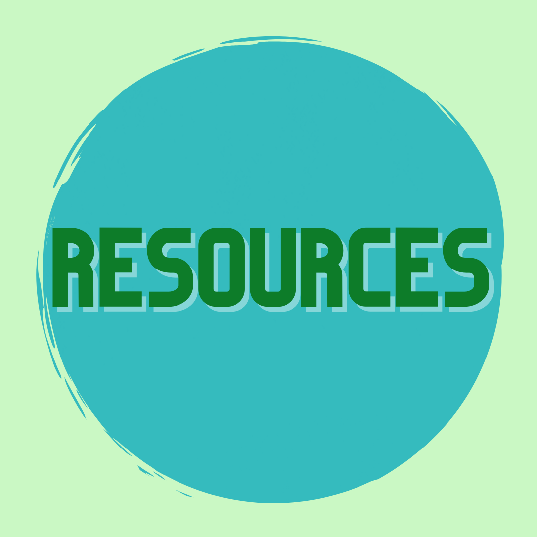 a blue-green circle that says Resources