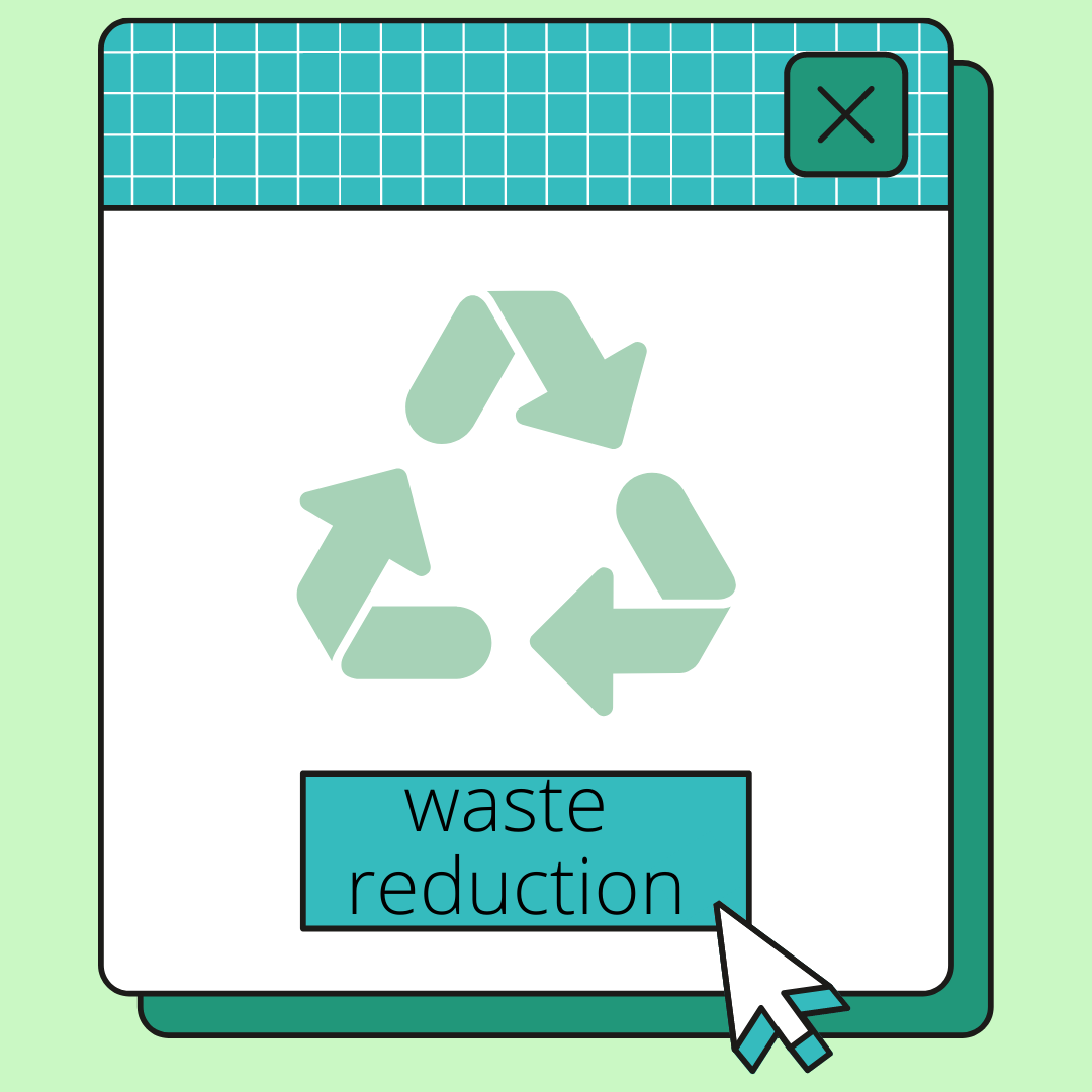 a recycle symbol it says waste reduction