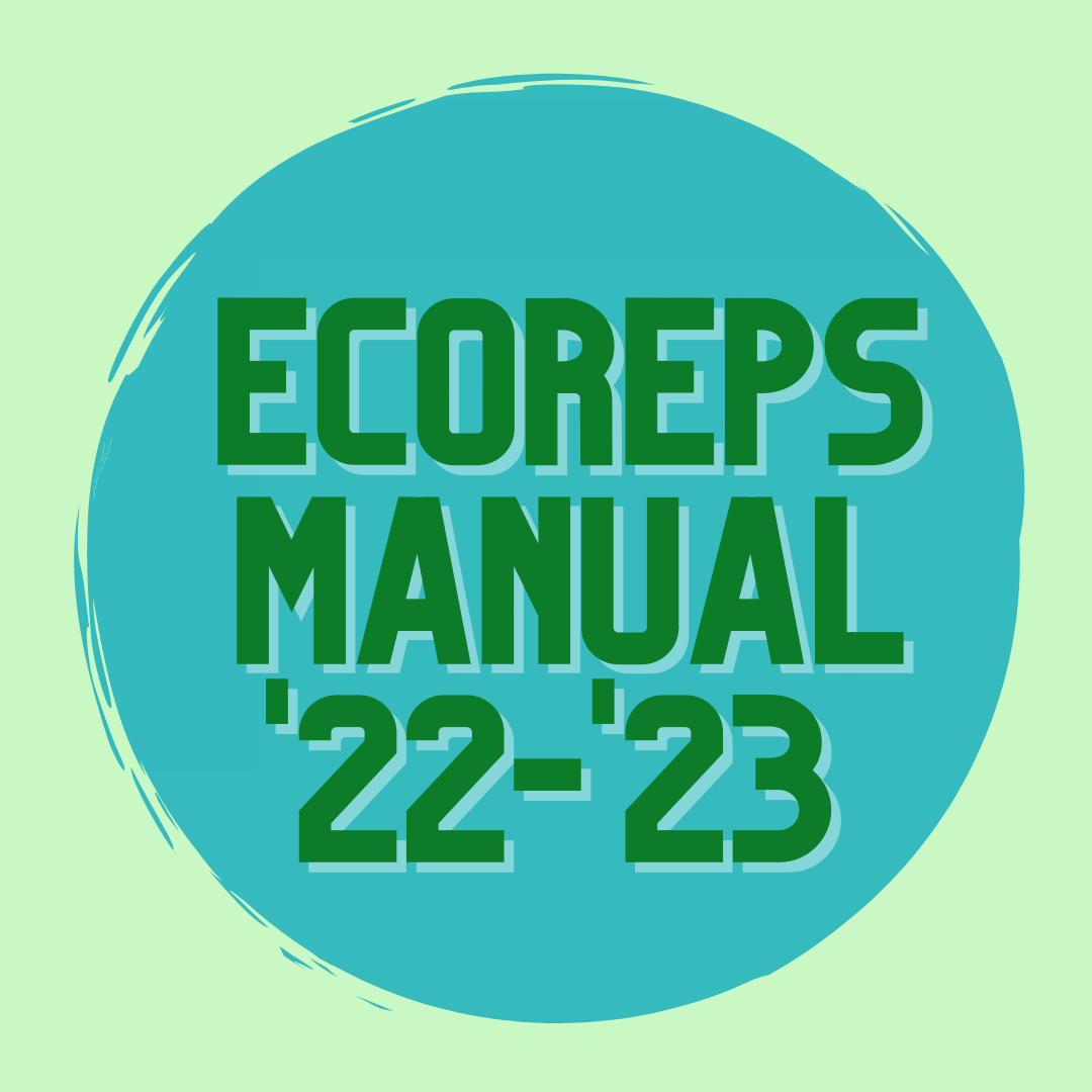 a blue-green circle that says Ecoreps Manual 2022-2023
