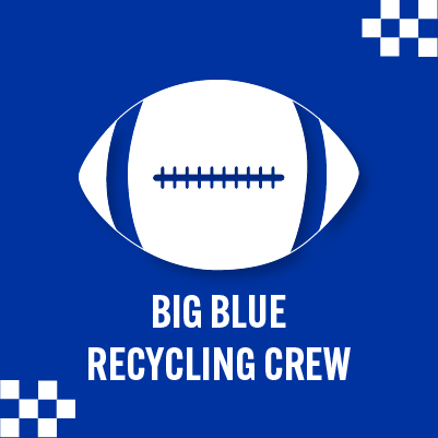 an icon of a football below the icon says Big Blue Recycling