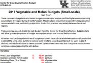 2017 Vegetable and Melon Budgets (small-scale)